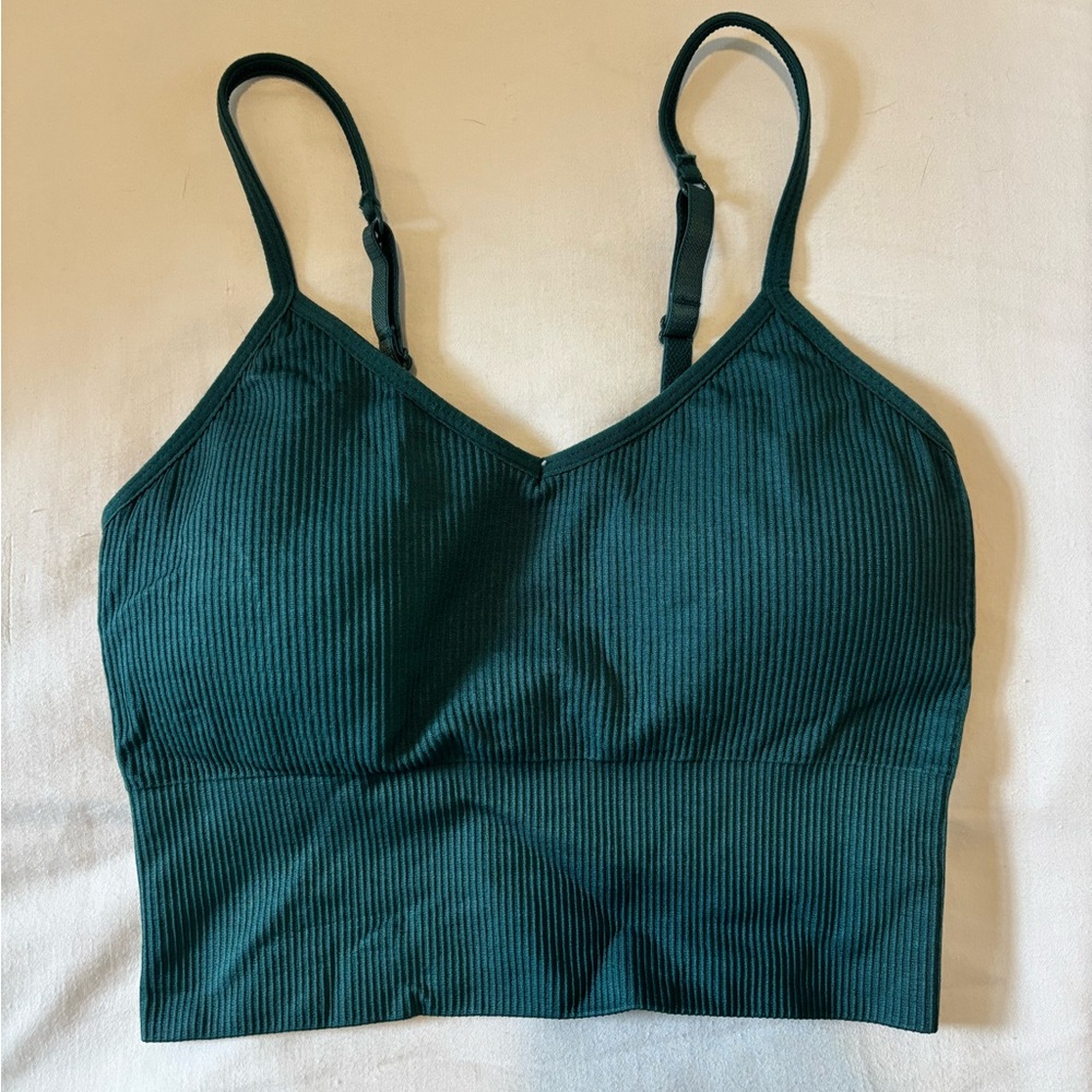 Zella Teal Ribbed Bralette